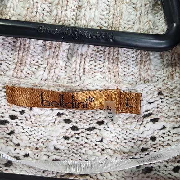 Womens Beige Belldini Open Front Knit Cardigan Sweater Short Sleeve Size L - Picture 4 of 9